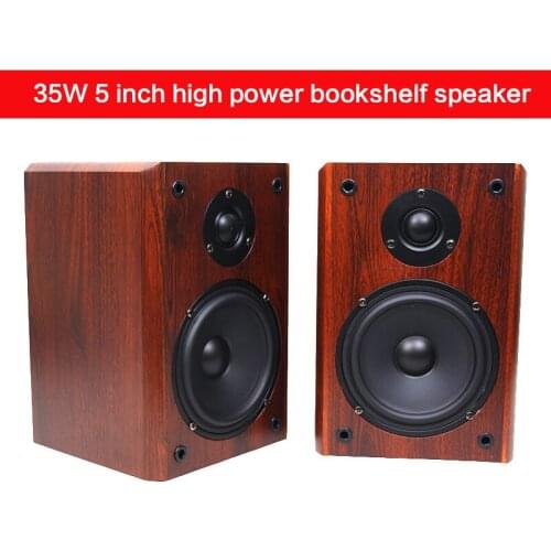 35W High Power 5 Inch Hifi Speaker Home Theater Passive Audio Enthusiast Bookshelf Speaker Two-way Surround High-fidelity Audio
