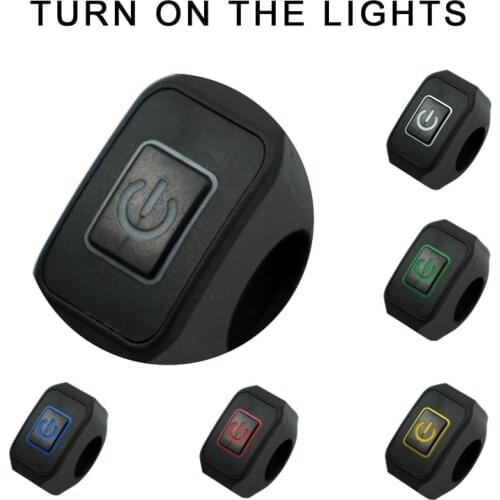 22mm 7/8'' Motorcycle Handlebar Switch Momentry Buttton for Electric Waterproof Control Motorcycle Switch Button with LED Light