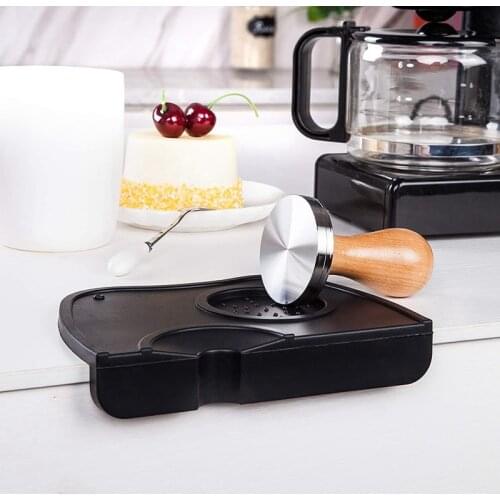 Coffee Tamper 58mm Espresso Machine Portafilter Leveler Stainless Steel Barista Powder Tamper Tool Set with Silicone Mat