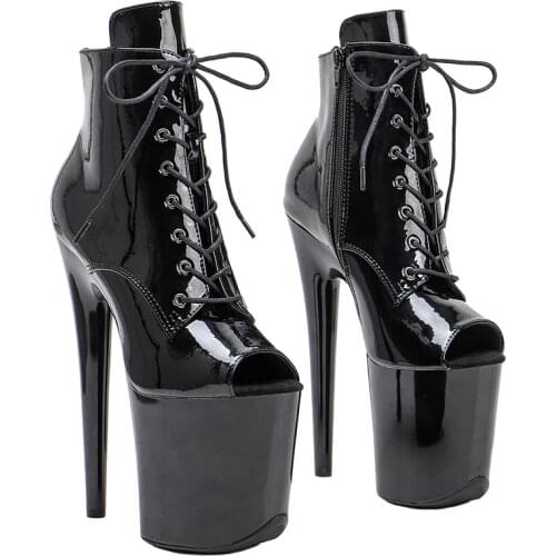 Leecabe 20cm/8inches Patent upper Fashion High Heel platform Pole Dancing boots