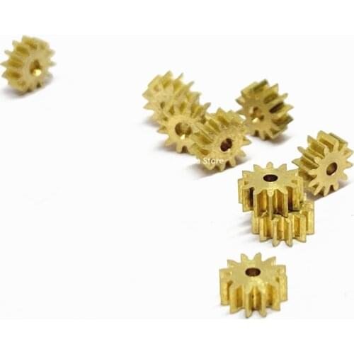 10x 12T Metal copper gear 0.3M / 0.32M 1/1.5/1.6/2mm Hole diameter reduction gear