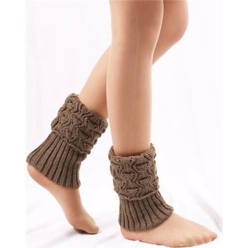 Fashion Leg Warmers Women Warm Knee High Winter Knit Solid Crochet Leg Warmer Socks Warm Boot Cuffs Beenwarmers Socks
