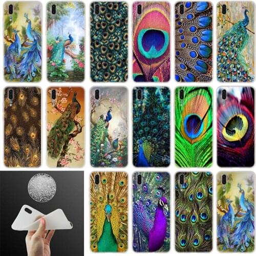 Soft Silicone Case Pretty Peacock Scenery For Huawei P40 P30 P20 Pro P10 Plus Lite P Samrt Z 2019 E 2020