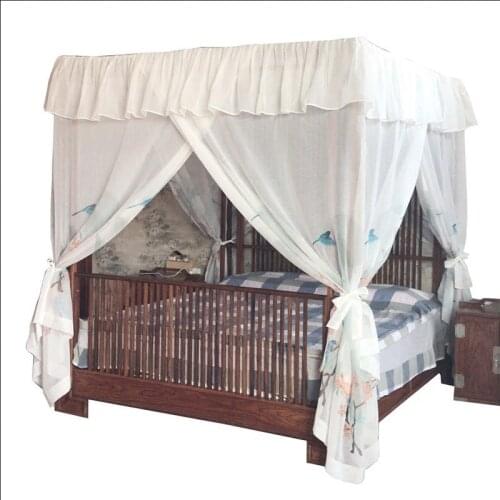 Chinese Style Freehand Sketching Paysage Mosquito Net Quality Fabric Bed Canopy Bedding Decoration Custom-made Drapery Bedding
