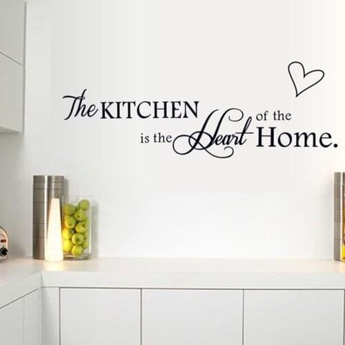 The Kitchen is a Heart of the Home Art Decal Wall Stickers For Home Decoration Waterproof Mural Art Diy Vinyl Decals