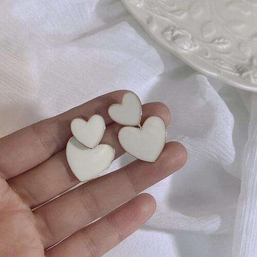 Unusual Earrings For Women 2021 Trend Goth Piercing Stainless Steel Jewelry Pendant Vintage Aesthetic Heart Drop Glaze Removable