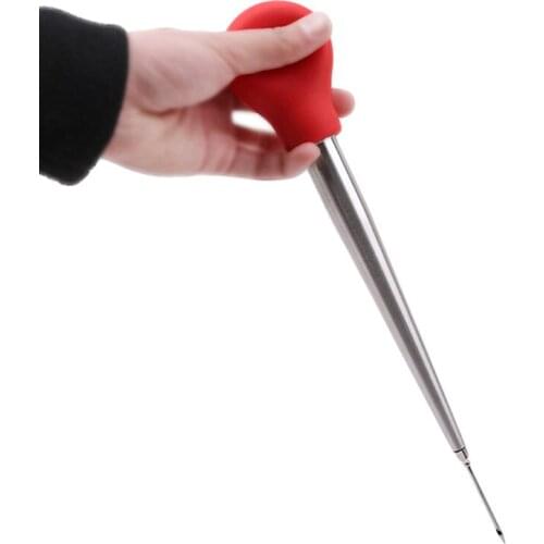 Stainless Steel Chicken Turkey Baster FDA Silicone Bulb Poultry Marinade Injector BBQ Flavour Syringe Juice Kitchen Basting Pump