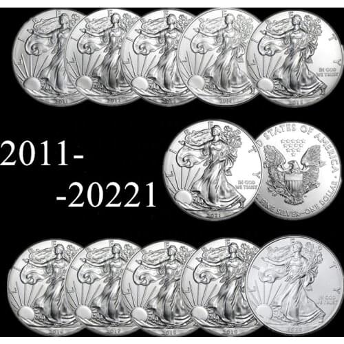 New 2011-2021 United States of Liberty Eagle Challenge Coin 1 oz Fine Silver Collectibles America Coins Gift Commemorative Coins