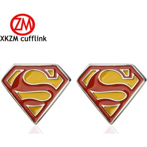 New Arrive Mens Shirt Cufflinks Red yellow super hero Cuff Links For Wedding Party Fashion Simple Men Sleeve Shirt Cufflinks
