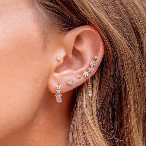 New Genuine 925 Sterling Silver CZ Butterfly Stud Earrings Women Wedding Engagement Jewelry For School Girls Daughters Gift