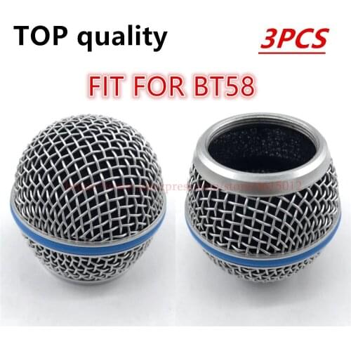 Fits For Shure BETA58 BETA58A SM58 SM58S SM58LC, 3pcs/lot Professional Replacement Ball Head Mesh Microphone Grille TOP quality