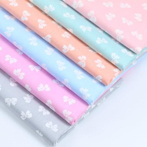 Half Meter bow-knot Design Cotton Fabric For Quilting Patchwork Sewing Cloth DIY Cushions Pillows Cover Bags Material D30