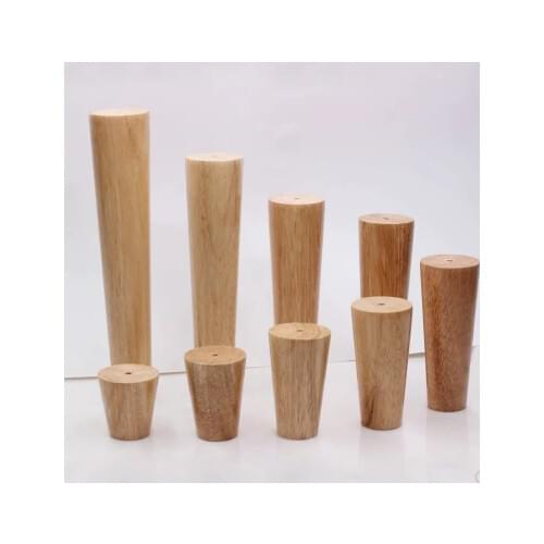 Oak Wood Height Reliable Inclined Furniture Leg with Iron Plate Sofa Table Cupboard Feet Set of gambe mobili in legno