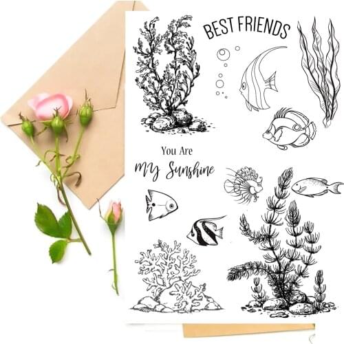 Best Friend / Fish Transparent Clear Stamps For DIY Scrapbooking/Card Making Stamps Fun Decoration Supplies