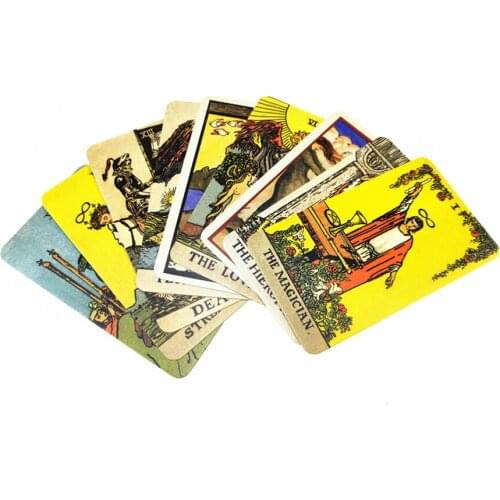 Retro Tarot Card Rimless English Paper Mini Portable Pocket Witte Cards Table Prophecy Magic Tool Juegos De Mesa Family Game
