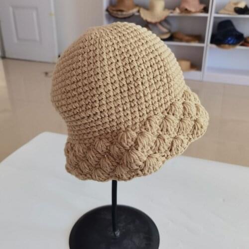 Woman Knitted Winter Hat Crochet Spring Autumn Stylish Girls Cap Woman Warm Fashion Bucket Hat