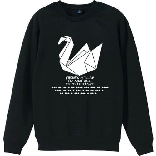 Boy Man Men Crew Neck Sweatshirt Prison Break Dots A Plan Paper Crane Duck Swan Teenager Pullover Fleece ZIIART