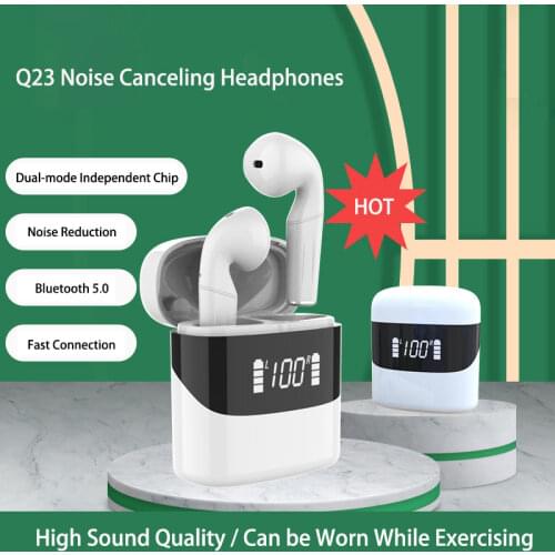 Q23 TWS Earphone Sports Headset Bluetooth 5.0 Stereo Earbuds HiFi Music With Mic For Android IOS Waterproof Wireless Headphone
