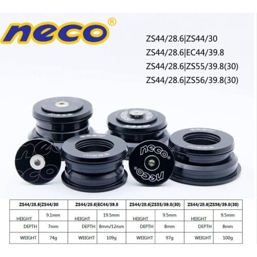 Neco bike Headset integrated Threadless bearing 44 55 56 MM ZS44 ZS55 ZS56 39.8 1 1/8 1 1/2 Tapered Straight fork MTB Road Bike