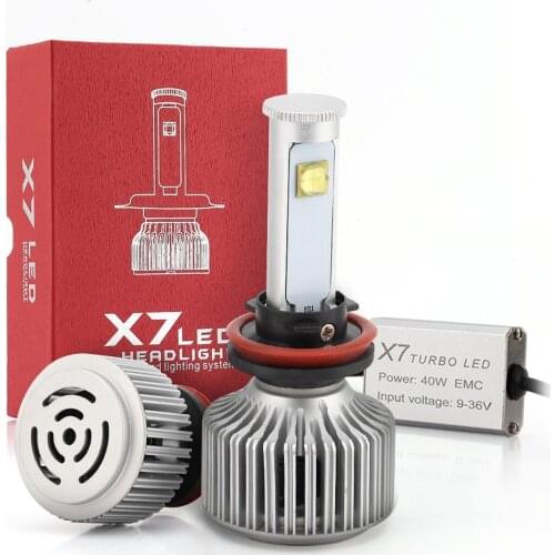 X7 40W Waterproof Super Bright LED 2 Sides 360 Degree Fix Light Auto Head Light Bulb Head Lamp Conversion Kit for Vehicles