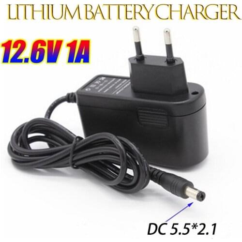 12 V Charger 12.6 v 18650 Lithium Battery Charger DC 5.5 * 2.1 MM + Free shipping