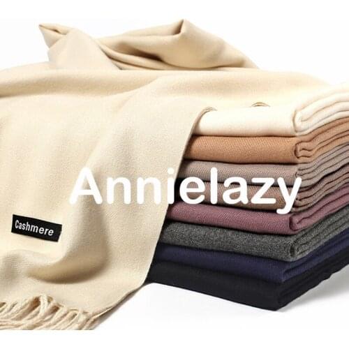 Women Cashmere Scarf Thick Neck Warm Winter Scarves Femme Pashmina Hijab Long Tassel Shawl Wraps Headband Blanket Echarpe Unisex
