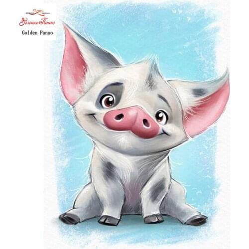 GOLDEN PANNO Diamond Painting Full Square 5D Diy Daimond Embroidery Diamant Mosaic Sale Displasy Broderie Diamant Cartoon Pig 01