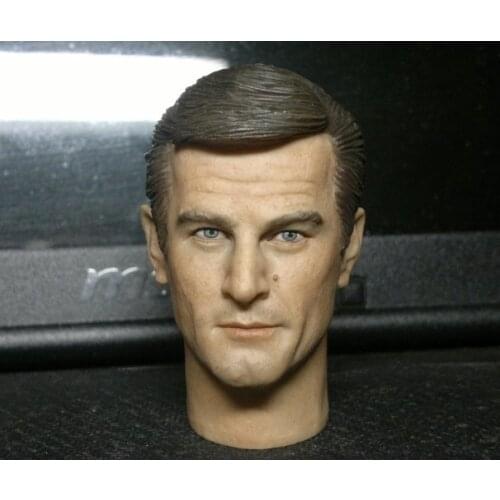 1/6 figure doll head shape for 12" action figure doll accessories Roger Moore 007 Bond male Head carved not include body,clothes