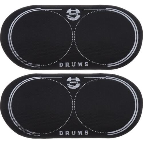 2 Pieces PET Double Bass Drum Patch Drumhead Protector Black