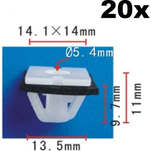 20x Nylon Fit FOR Hyundai Body Side Moulding Clip With Sealer M4.2 (#8) Screw Size #87756-3D000