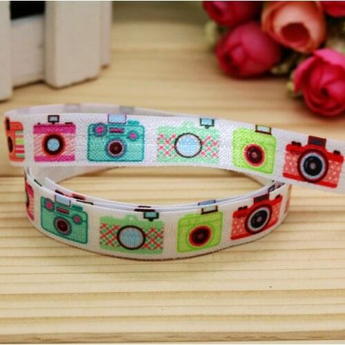 5/8'' Free shipping Fold Elastic FOE camera printed headband headwear hairband diy decoration wholesale OEM P5688
