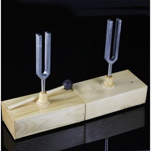 512HZ Resonance Tuning Fork Wooden Speaker Steel Fork Teaching Fork Physical Acoustics Laboratory Instrument Resonance box