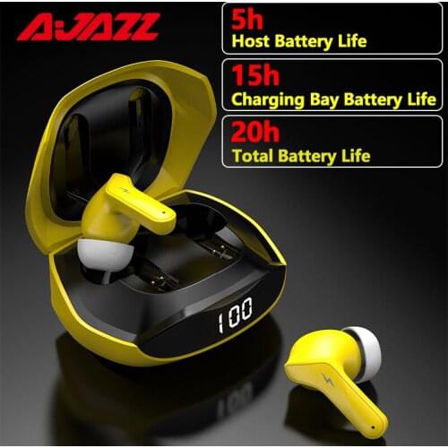 Ajazz TWS 5.0 Bluetooth Earphones Waterproof Touch Wireless Headphones Stereo Sound Music In-ear Earbuds Headset With Microphone