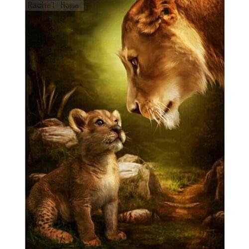 Diamond Embroidery Diy Diamond Painting Cross Stitch Kits Diamond Mosaic Lion Full Square Diamond Embroidery AD024