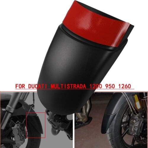 Motorcycle Black Front Mudguard Fender Rear Extender Extension FOR DUCATI MULTISTRADA 1200 950 1260 MULTISTRADA1200/950/1260