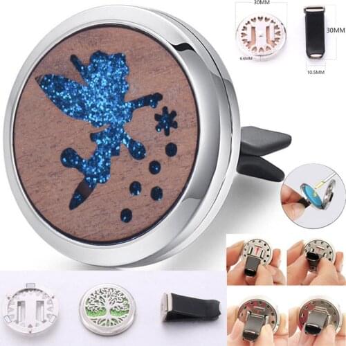 Flower Fairy Aromatherapy Jewelry Car Perfume Diffuser Stainless Steel Vent Freshener Car Essential Oil Diffuser Necklace Locket