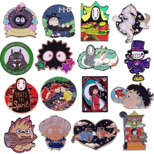 DZ2299 Wholesale Japanese Anime Manga Cute Enamel Pins Movie Badge Brooch Backpack Bag Collar Lapel Jewelry Gifts Collection