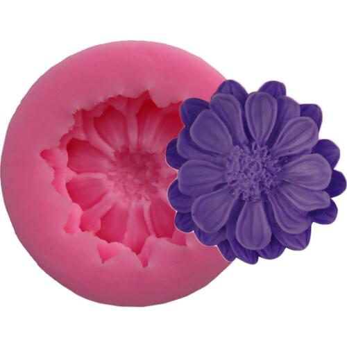 3D Chrysanthemum sunflower Shaped Fandont Cake Chocolate soap Clay Silicone Moulds DIY Cake Baking Decoration Tools