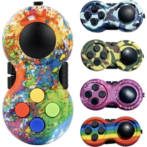Fidget Toy Rainbow Handle Fidget Toy Classic Controller Game Pad Fidget Focus Toy ADHD Anxiety and Stress Relief