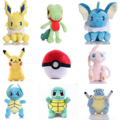 Anime Pokemoned Eve Pikachsues plush toys Wartortle squirrel Gengar claw machine Kawaii dolls animal birthday gift for children