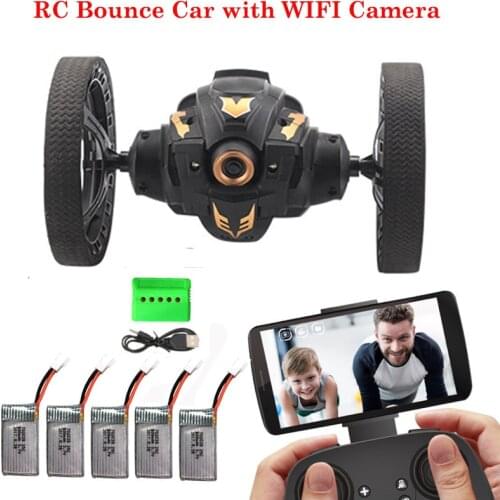 JJJRc ATTIW C6-YW / C6 2.4G Jumping Car with WIFI Camera Flexible Wheels Rotation LED Light RC Robot High Stunt Car Bounce Car