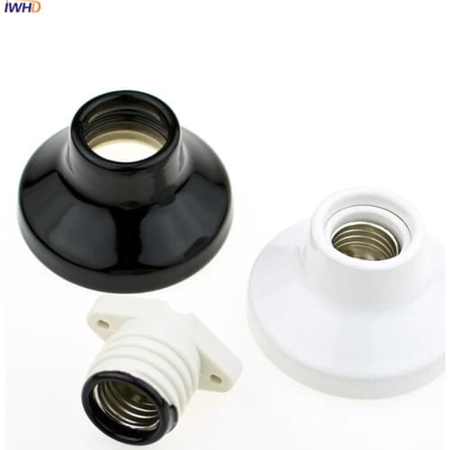IWHD Portalamparas Ceramic E27 Lamp Holder Base For Table Light Douille Soquete E27 Socket Light Bulb Holder Homekit Vintage