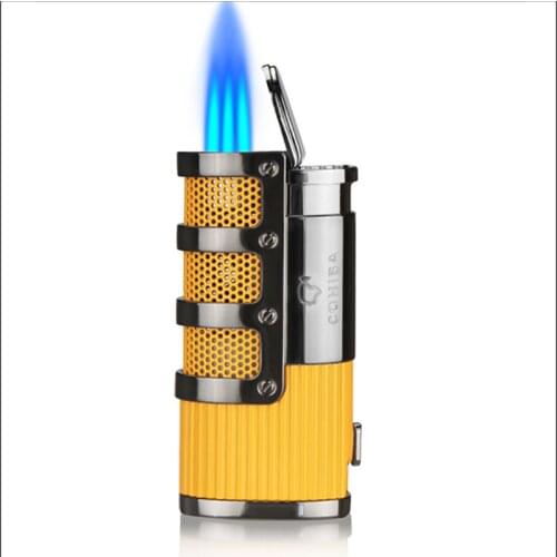 Cigarette Metal Wick, Cigarette Windproof Cigar Lighter, 3 Flamethrower type punches, Smoking Gadget Accessories, Portable Gift