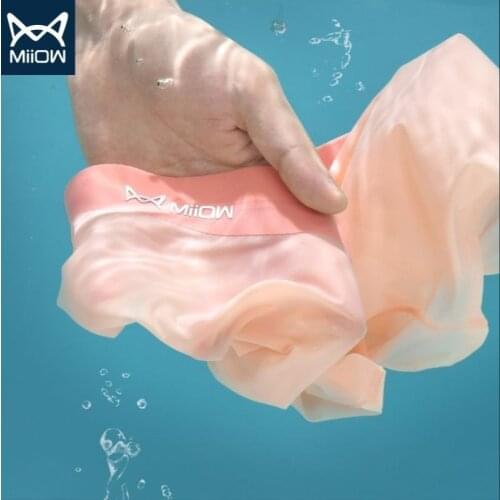 MiiOW Ice Silk Seamless Mens Underwear New High-grade Flat-angle Ultra-thin Breathable Graphene Antibacterial Plus Size