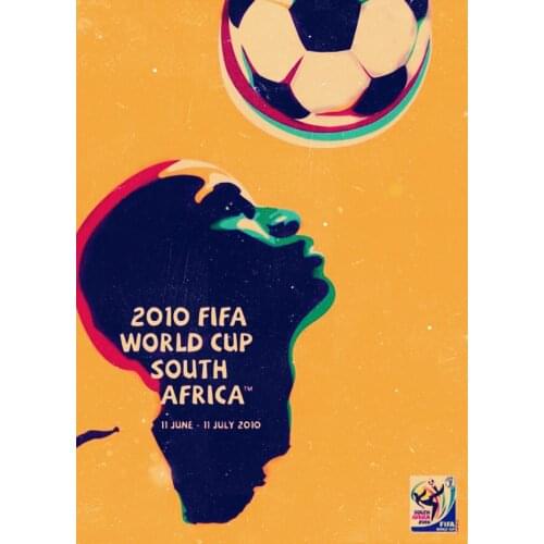"2010 South Africa World Cup" Football Pictures Wall Chart Retro Matte Kraft Paper Poster Painting Wall Stickers Cafe Home Decor