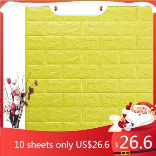 77x70cm 3D Brick Wall Stickers Wallpaper Decor DIY Foam Waterproof Wall Covering Wallpaper For Kids Living Room TV Background