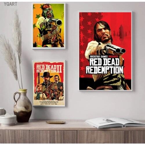 Movie Posters Red Dead Redemption Game Canvas Paintings Pictures Wall Art Poster Print on Canvas for Modern Home Bar Decoration