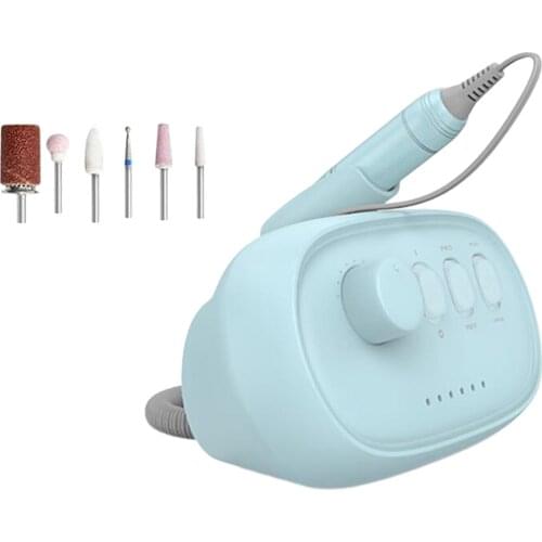 Professional Electric Nail Drill Nail File Machine Pedicure Sets Home Blue Nails Polisher Grinder Nail File Manicure Tools