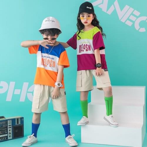 Girls Boys Dance Costumes Children Hip Hop Clothes Jazz Ballroom Dancing T Shirt Pant for Kids Dancewear Party Stage Outfits LJ