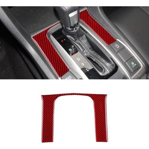 Compatible with Carbon Fiber Special Interior Center Console Gear Box Shift Panel Cover Trim for Honda Civic 2016-2020